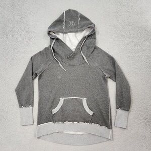 Lululemon Athletica Womens Hoodie Two-Tone Gray Drawstring Hooded Thumb Holes